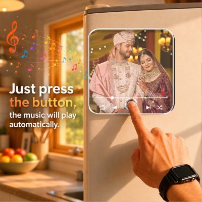 Personalized Wedding Gift for Couples Photo Musical Fridge Magnet | Music Player Refrigerator Magnet | Marriage for Couple